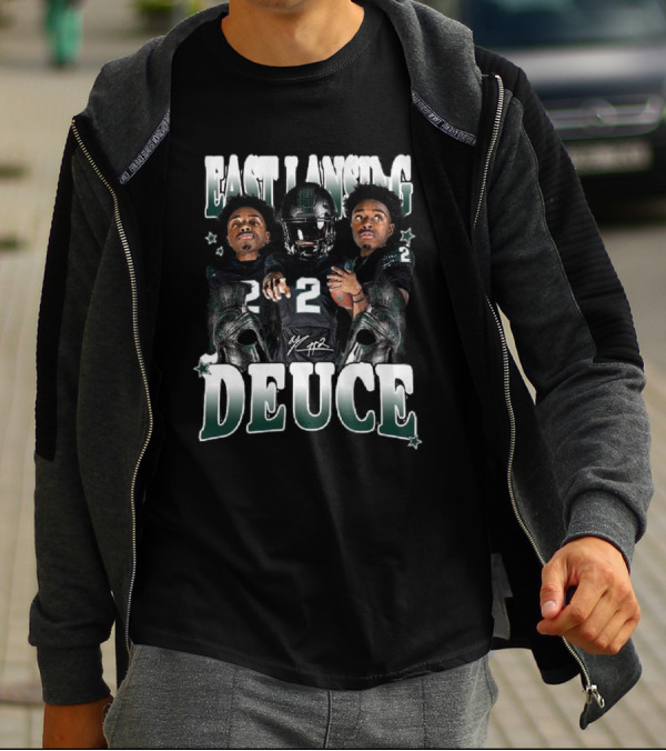 East Lansing Deuce Michigan State Football Star T-Shirt