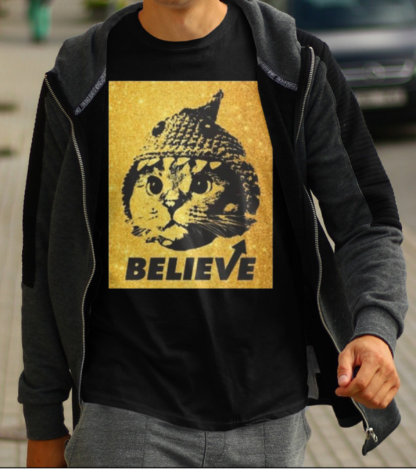 Believe Shark Cat Solana Gold T-Shirt