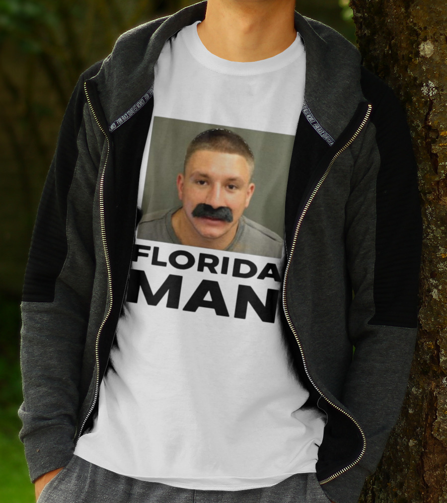 Stevewilldoit Florida Man Image Black Mustache Face T-Shirt