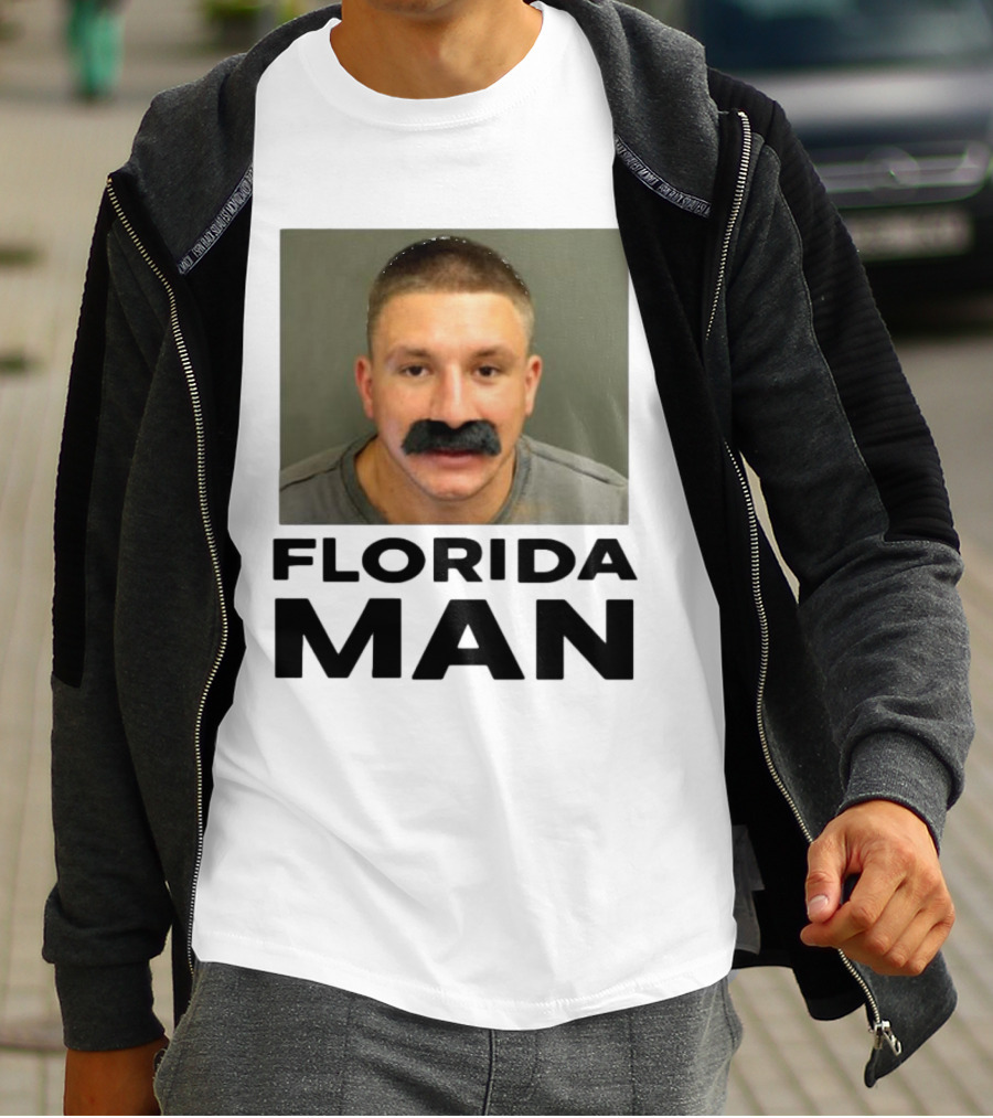 Stevewilldoit Florida Man Image Black Mustache Face T-Shirt
