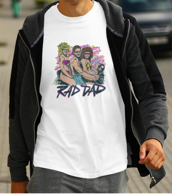 Rad Dad Retro Motorcycle Adventure Fun T-Shirt