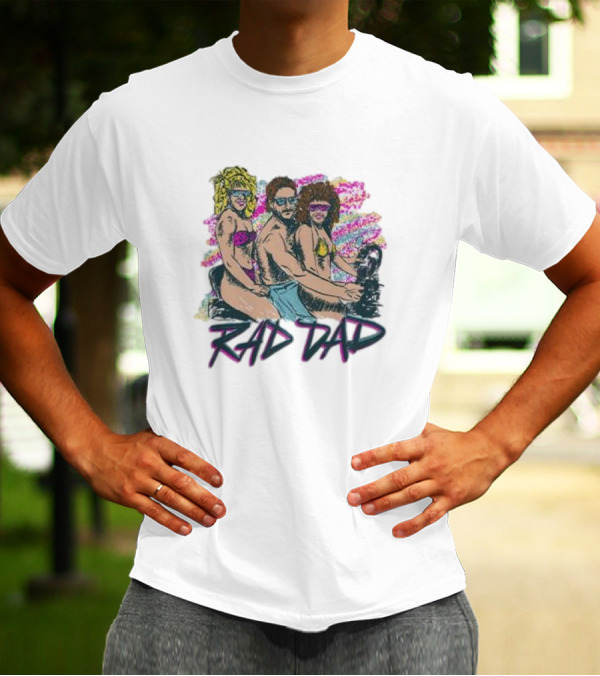 Rad Dad Retro Motorcycle Adventure Fun T-Shirt