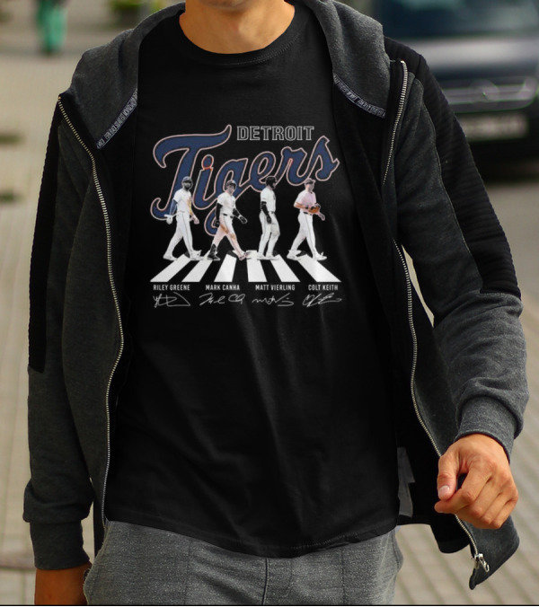 Detroit Tigers Abbey Road Riley Greene Mark Canha Matt Vierling Colt Keith Signatures T-Shirt