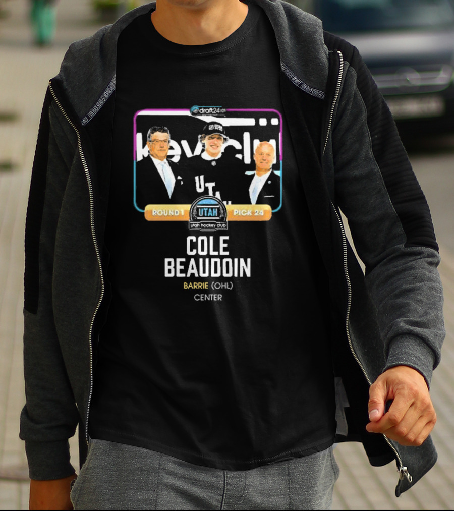 Draft24 Utahn Hockey Club Cole Beaudoin Barrie OHL Round 1 Pick 24 Center T-Shirt
