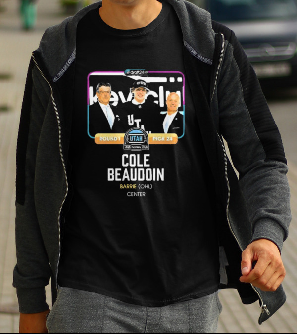 Draft24 Utahn Hockey Club Cole Beaudoin Barrie OHL Round 1 Pick 24 Center T-Shirt