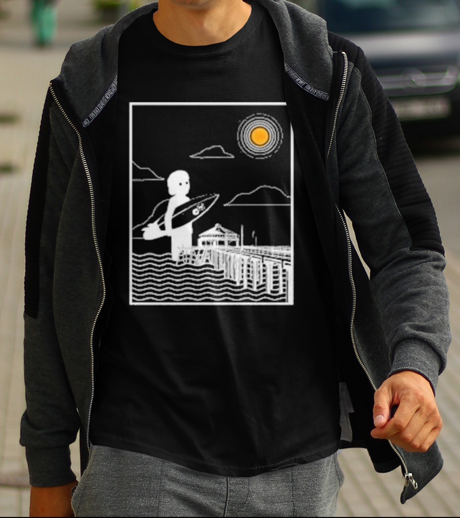 William Black Surfing Pier Orange County Sunset T-Shirt