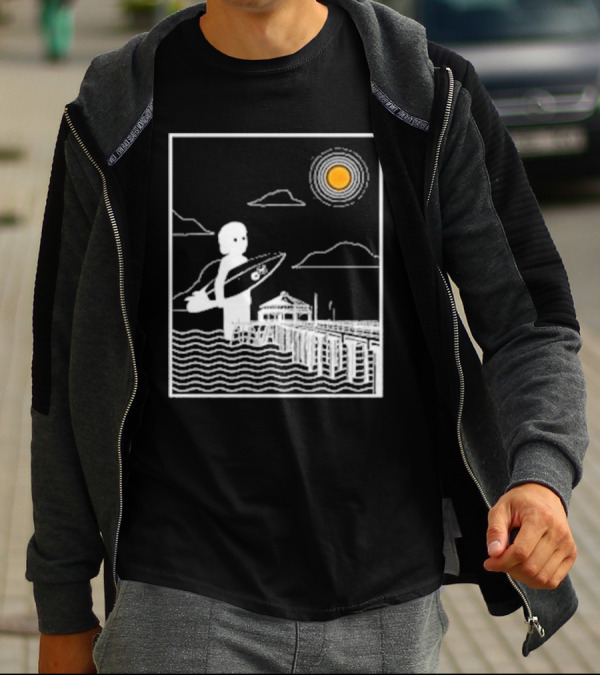 William Black Surfing Pier Orange County Sunset T-Shirt