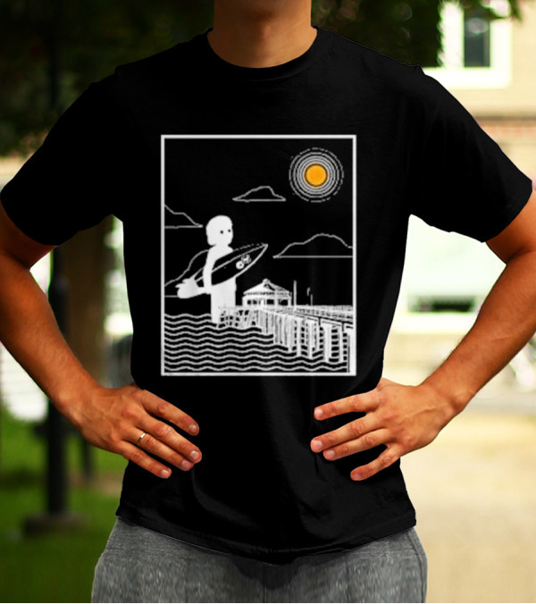 William Black Surfing Pier Orange County Sunset T-Shirt