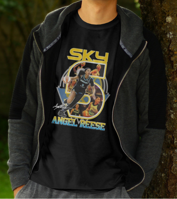 Chicago Sky Angel Reese 5 Signature WNBA T-Shirt