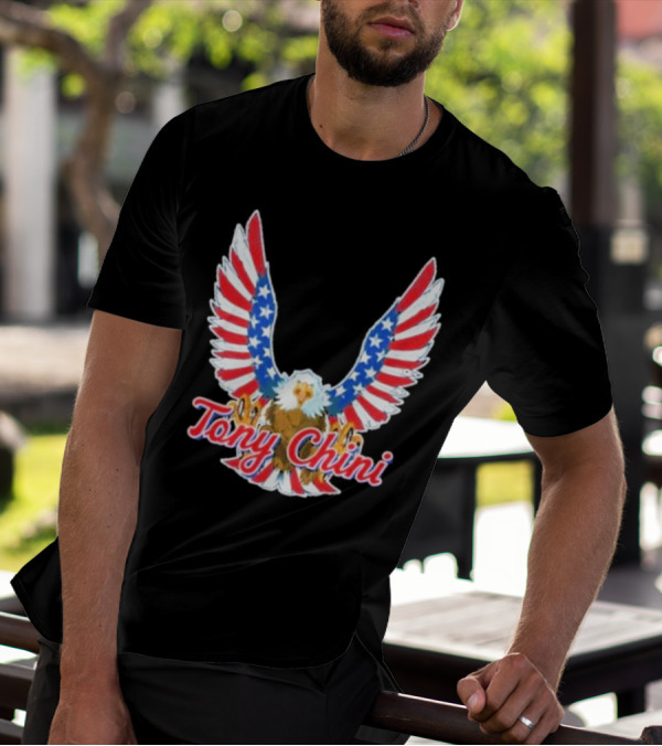 Tony Chini American Flag Eagle Wings T-Shirt