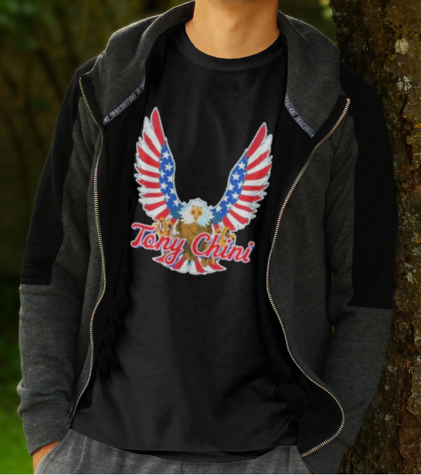 Tony Chini American Flag Eagle Wings T-Shirt