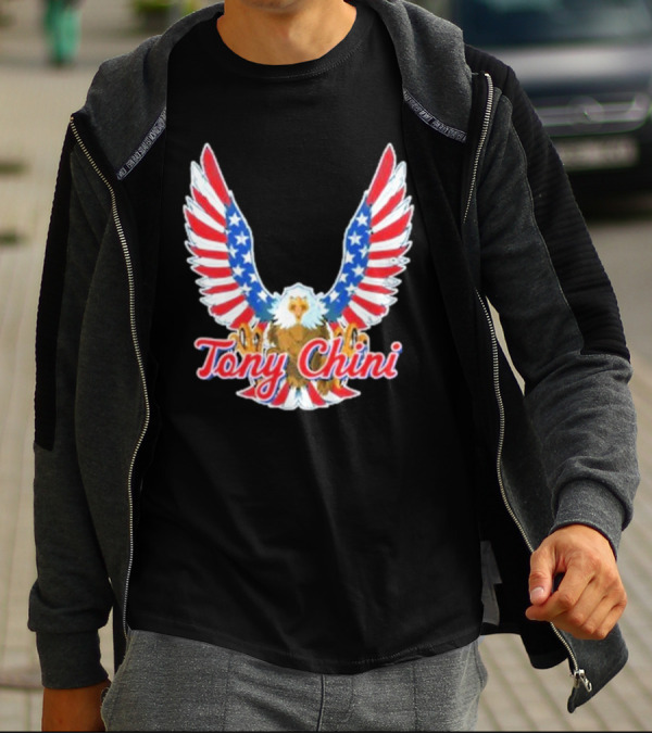 Tony Chini American Flag Eagle Wings T-Shirt