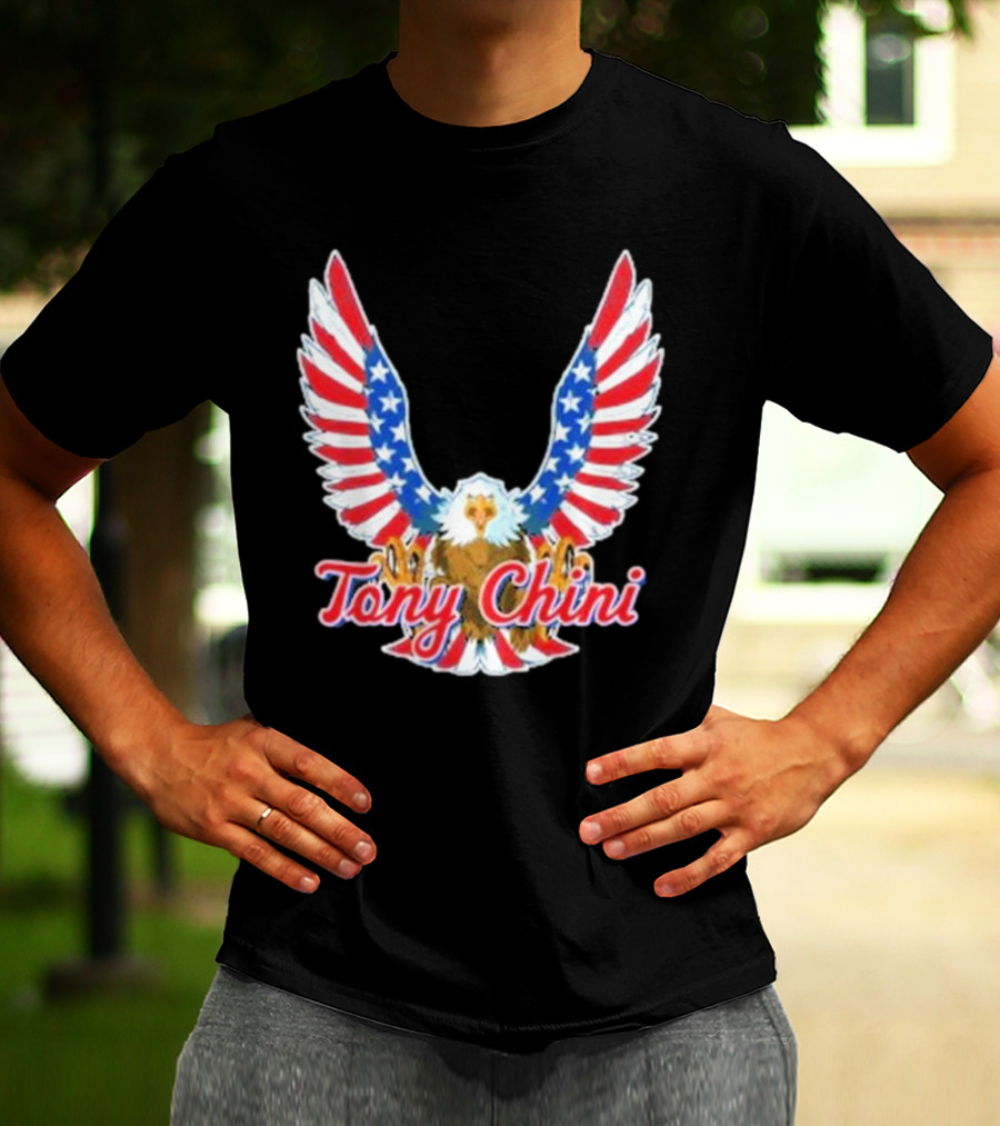 Tony Chini American Flag Eagle Wings T-Shirt