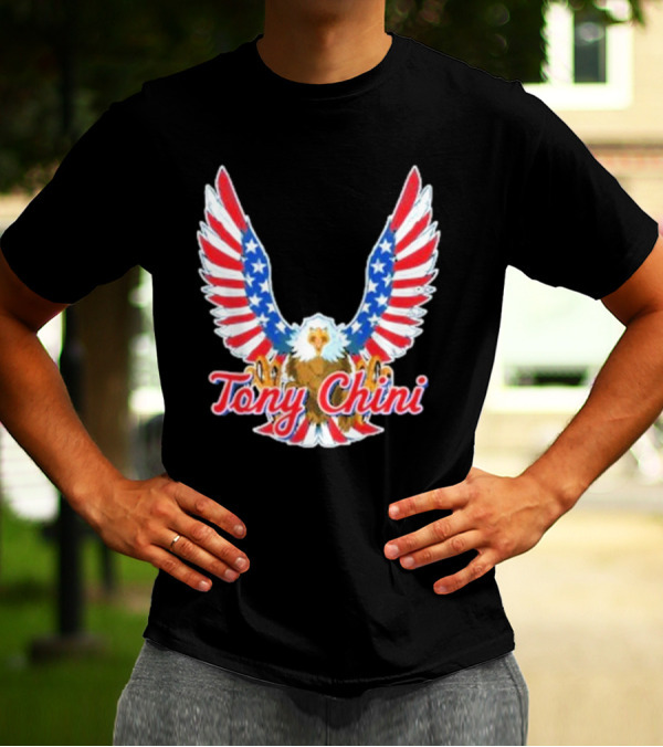 Tony Chini American Flag Eagle Wings T-Shirt