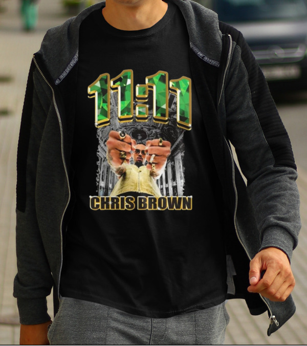 11:11 Chris Brown Emeralds And Gold T-Shirt