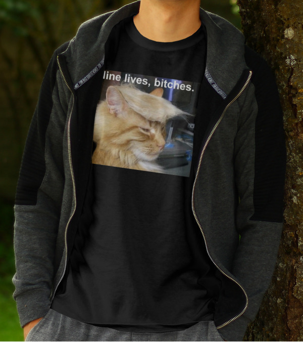Nine Lives Bitches Funny Cat Meme T-Shirt