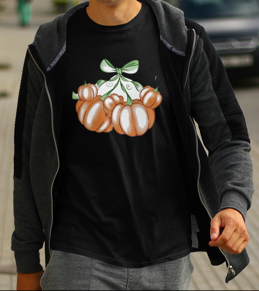 Ropedropthreads Pumpkin Bow Cluster T-Shirt
