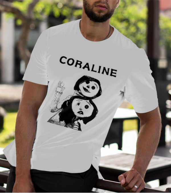 Coraline Movie Character Duo Fan Merchandise T-Shirt