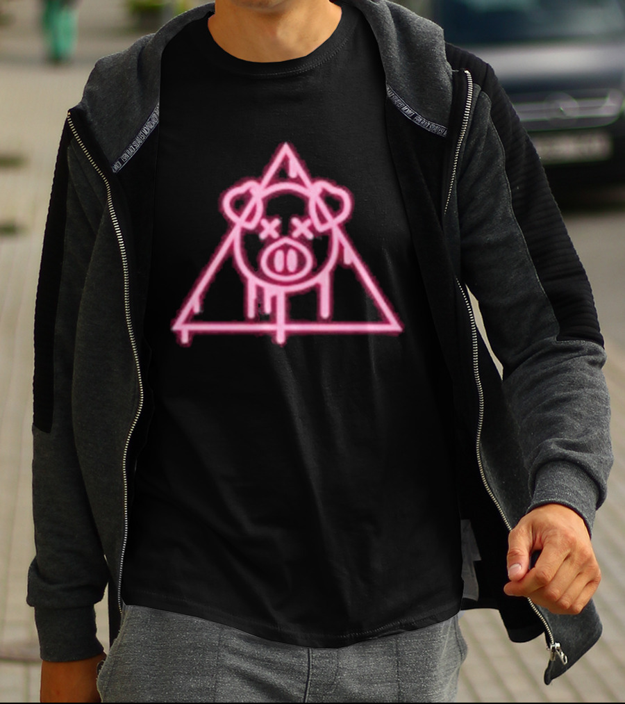 Shane Dawson Merch Neon Spray Paint Pig Triangle T-Shirt