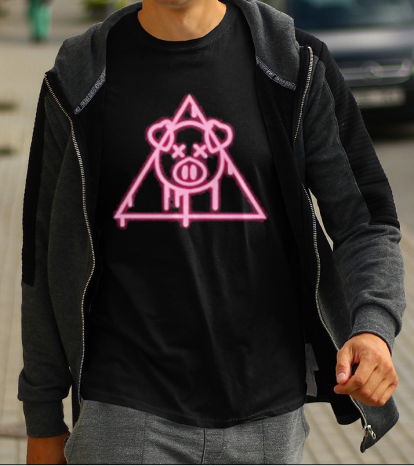 Shane Dawson Merch Neon Spray Paint Pig Triangle T-Shirt