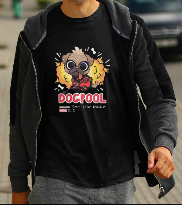 Marvel Dogpool Smells Like Trouble Explosion T-Shirt