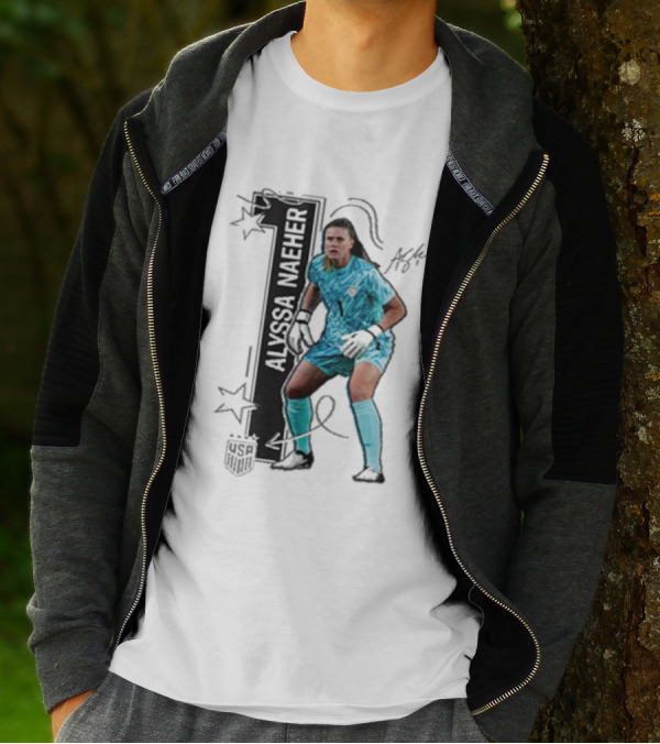 USWNT Alyssa Naeher Number One Star Keeper Signature T-Shirt