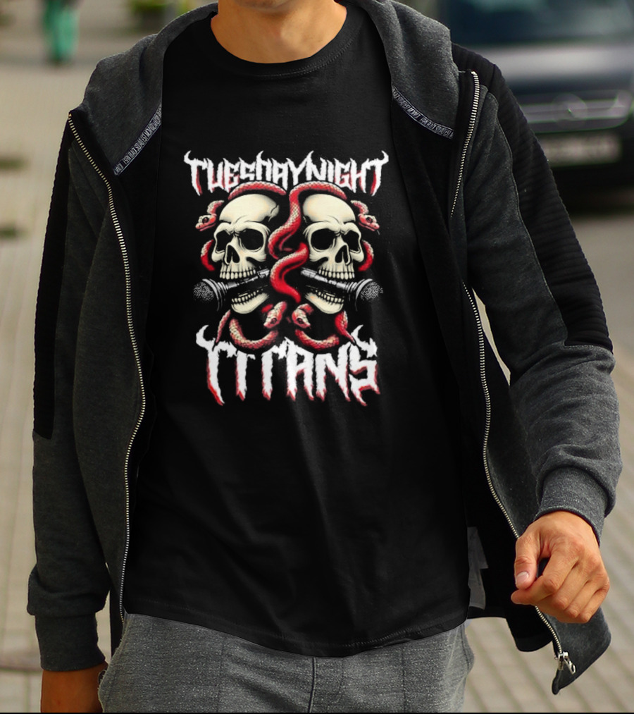 Jason Solomon Tuesday Night Titans Skulls And Snakes Microphone T-Shirt