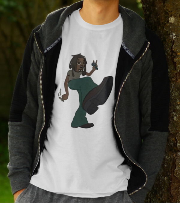 Jordan Ward 2 Ward Animation Graphic With Microphone And Peace T-Shirt