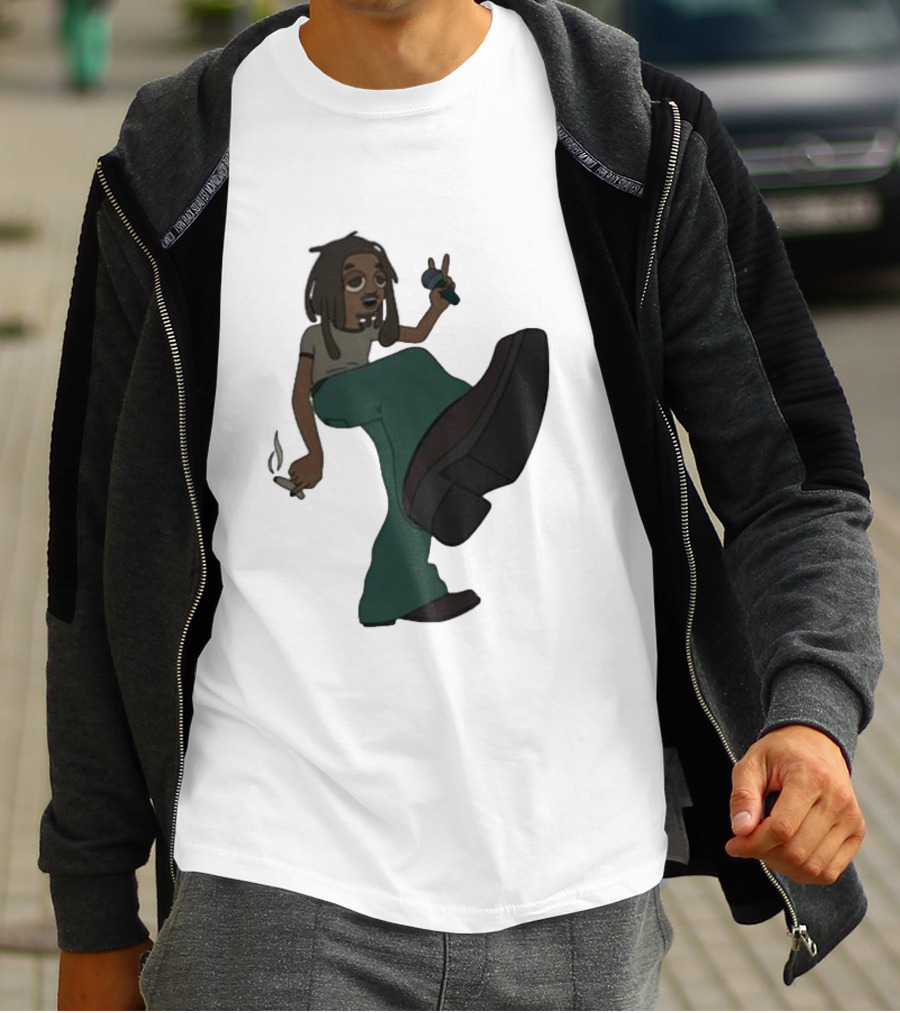 Jordan Ward 2 Ward Animation Graphic With Microphone And Peace T-Shirt