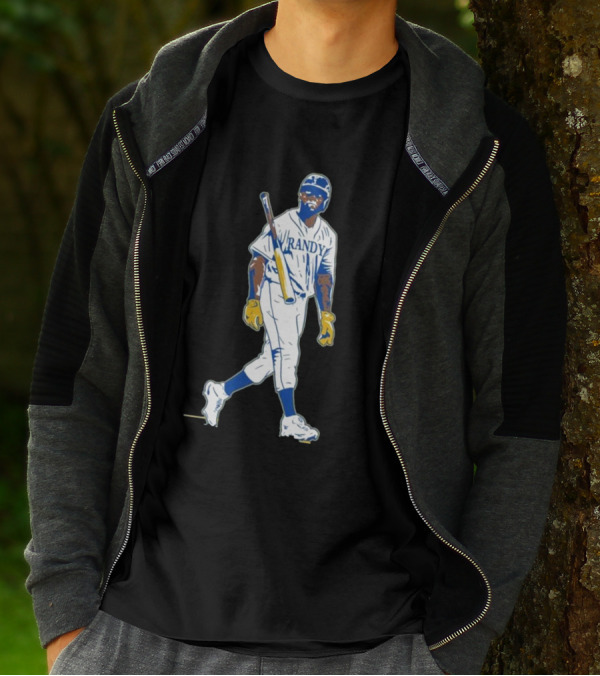 Randy Arozarena Cold Seattle Batting Illustration White Uniform T-Shirt