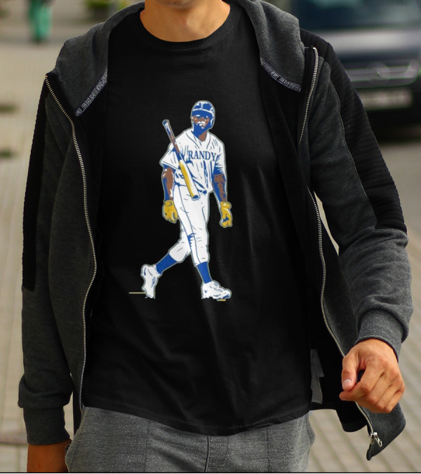 Randy Arozarena Cold Seattle Batting Illustration White Uniform T-Shirt