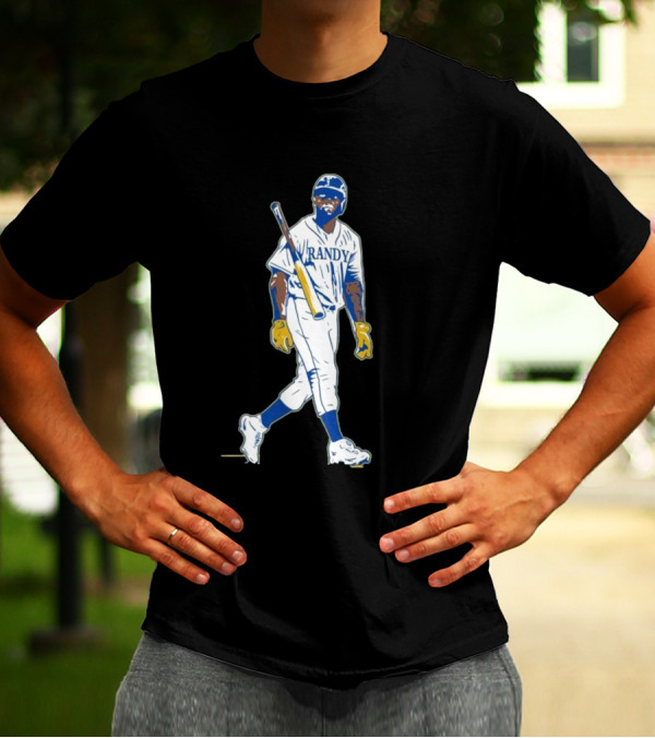 Randy Arozarena Cold Seattle Batting Illustration White Uniform T-Shirt