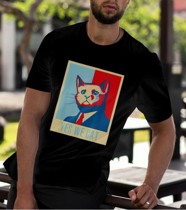 Retro Yes We Cat Funny Cat Lover Pet Owner Hope T-Shirt