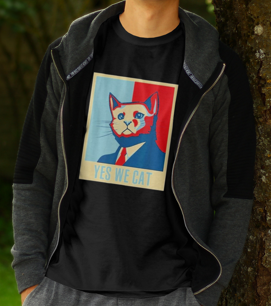 Retro Yes We Cat Funny Cat Lover Pet Owner Hope T-Shirt