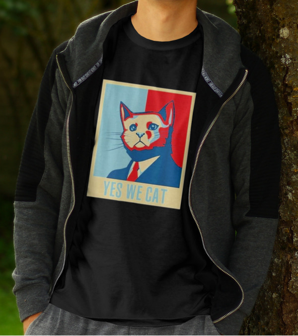 Retro Yes We Cat Funny Cat Lover Pet Owner Hope T-Shirt
