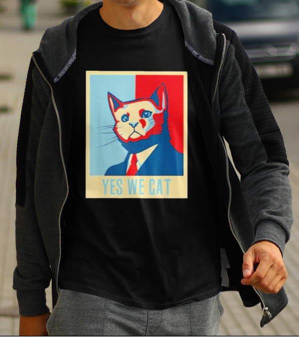 Retro Yes We Cat Funny Cat Lover Pet Owner Hope T-Shirt