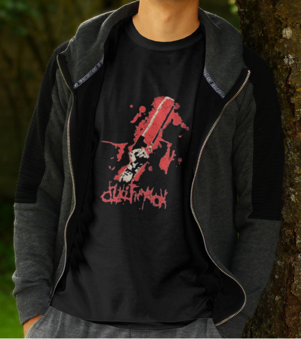 Crucifixion Saw Rise Records Blood Splatter Chainsaw T-Shirt