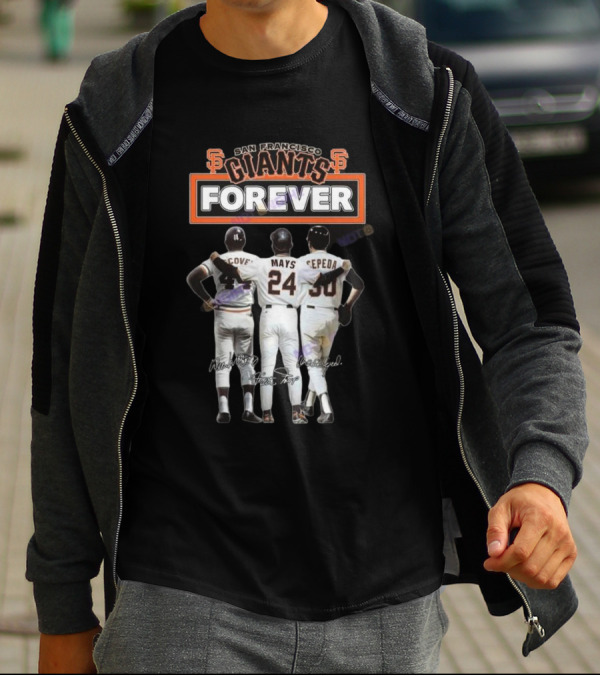 San Francisco Giants Forever McCovey Mays Cepeda Signatures T-Shirt
