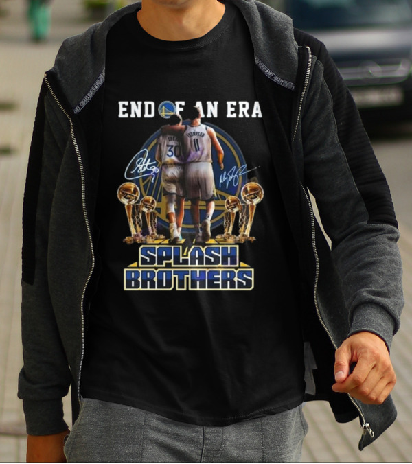 End Of An Era Golden State Warriors Splash Brothers Curry Thompson Signatures T-Shirt