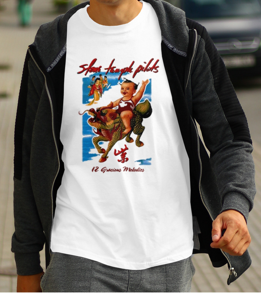 Stone Temple Pilots 12 Gracious Melodies Baby Riding Dragon T-Shirt
