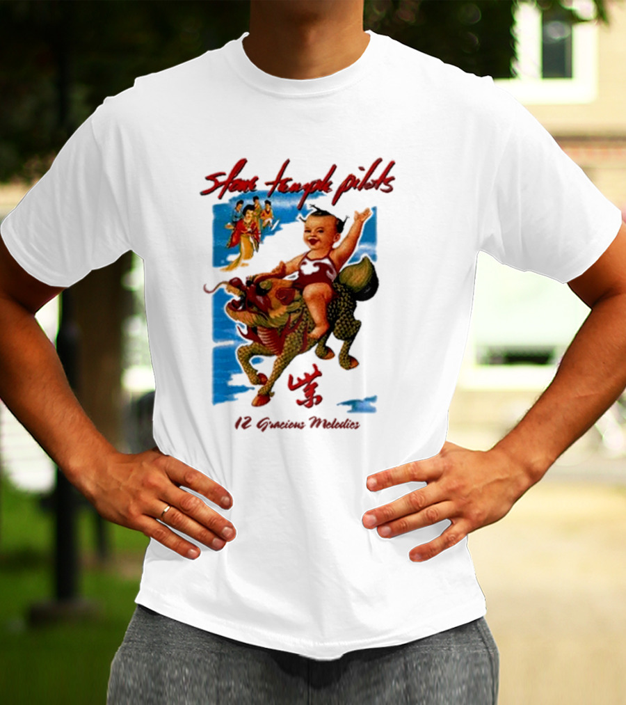 Stone Temple Pilots 12 Gracious Melodies Baby Riding Dragon T-Shirt