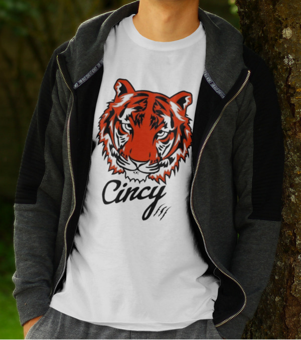 Cincy The Tiger Head By Ted Karras T-Shirt