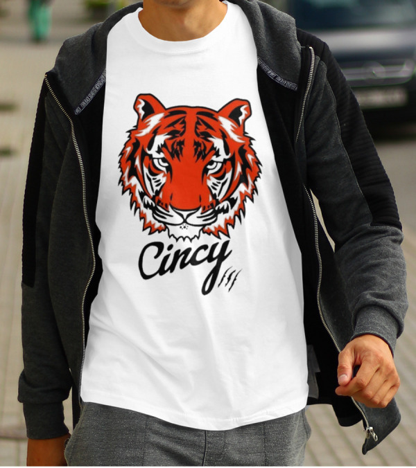 Cincy The Tiger Head By Ted Karras T-Shirt