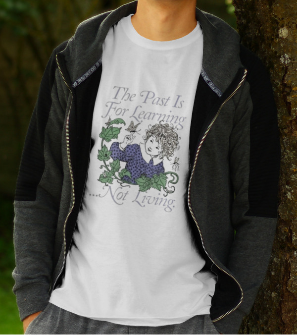 The Past Is For Learning Not Living Curly-Haired Child With Ivy And Butterflies T-Shirt