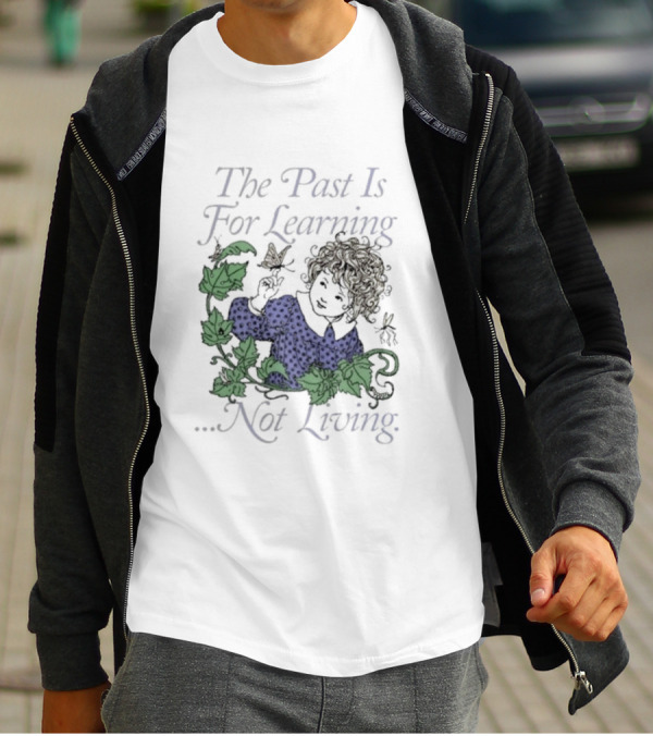 The Past Is For Learning Not Living Curly-Haired Child With Ivy And Butterflies T-Shirt