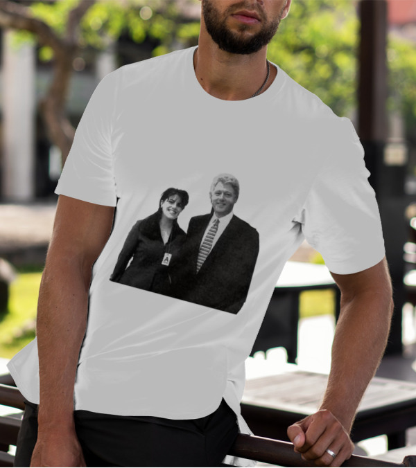 Bill Clinton Monica Lewinsky Black And White Iconic Photo T-Shirt