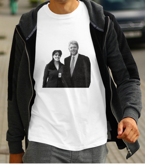 Bill Clinton Monica Lewinsky Black And White Iconic Photo T-Shirt