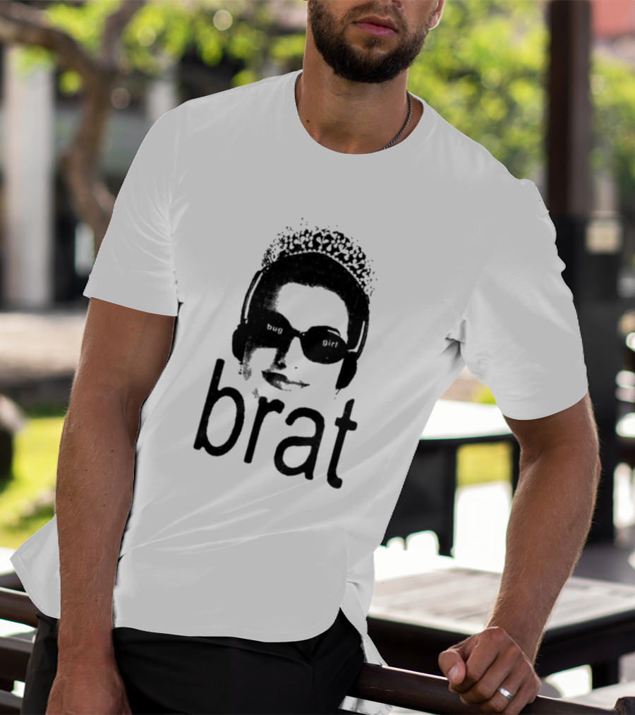 Brat Bug Girl Sunglasses And Headphones Tiara T-Shirt