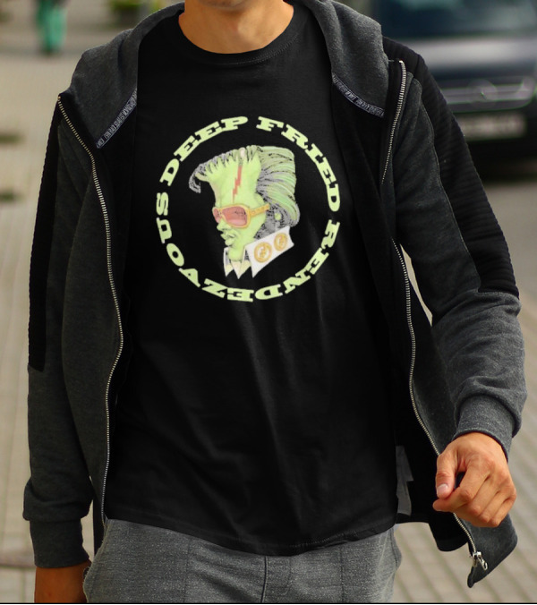 Deep Fried Rendezvous Neon Rockabilly Visage T-Shirt
