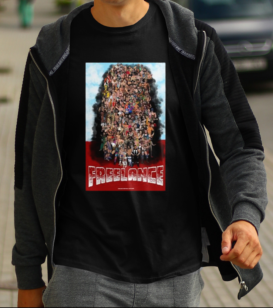 Freelance Wrestling Collage Of Alex Storm Characters T-Shirt